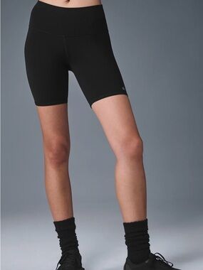 Alo Black High-Waist Bike Shorts